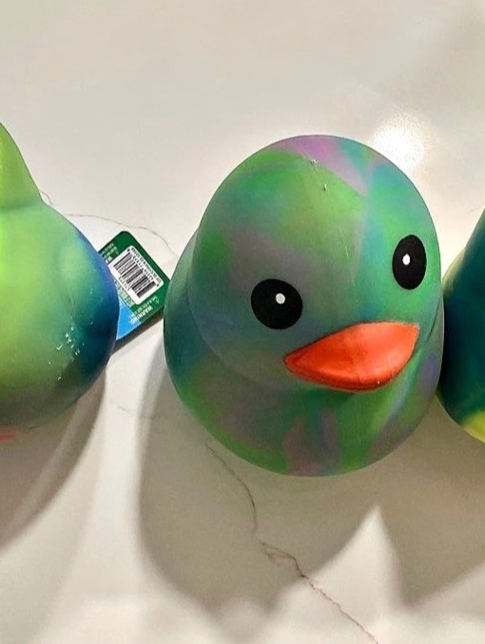 Lot of 3 Squeeezy Multicolor Duck Toys